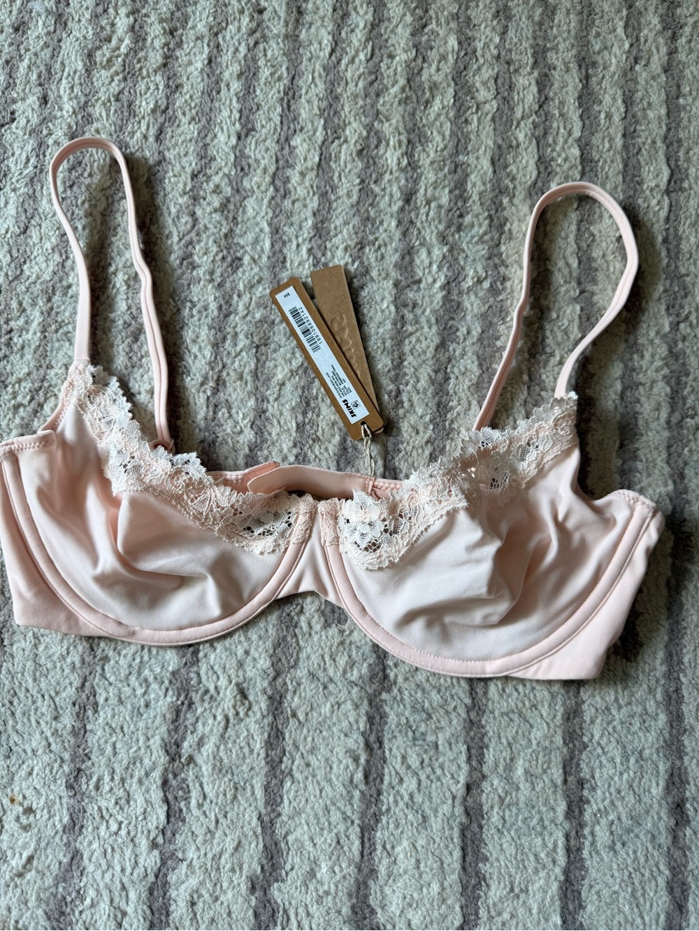 Skims unlined lace unlined demi bra 34 D Primrose tonal